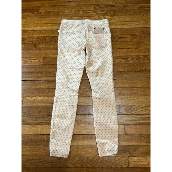 Anthropologie Pilcro the Letterpress Polka Dot Velvet Skinny Pants Peach Size 25 - Picture 8 of 8